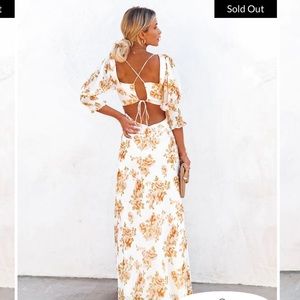 Vici Collection floral puff sleeve maxi dress Size Small